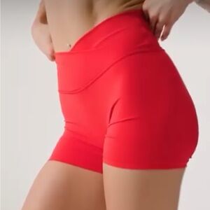 NWOT ACTA Flame Collection Vibrant Red Women's Bike Shorts